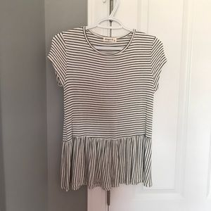 striped peplum tee